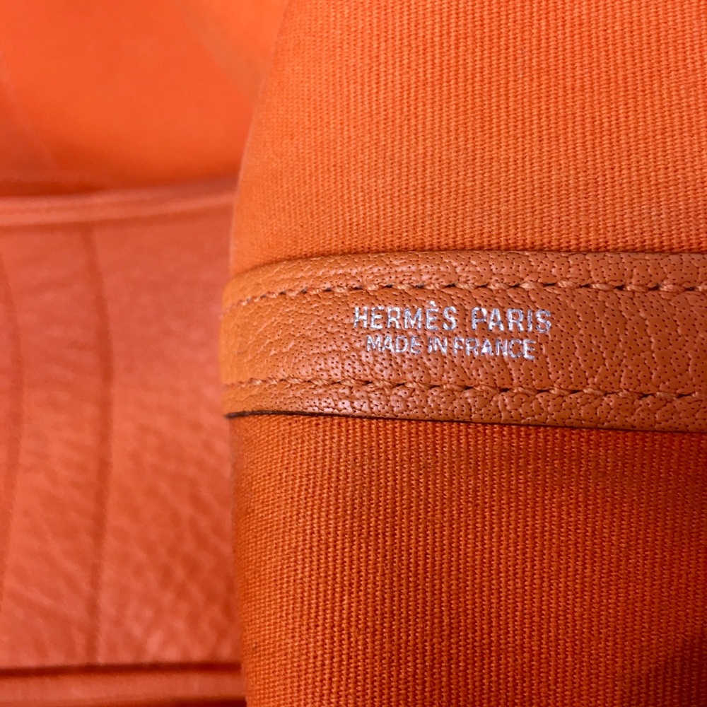 Authentic HERMES Garden Party tote PM orange canvas - Picture 10 of 15